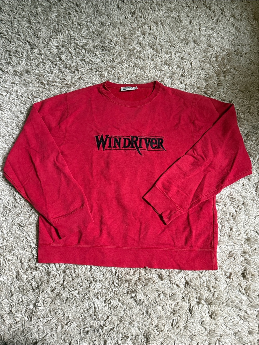 Vintage WindRiver Red Embroidered Logo Crewneck Sweatshirt Large